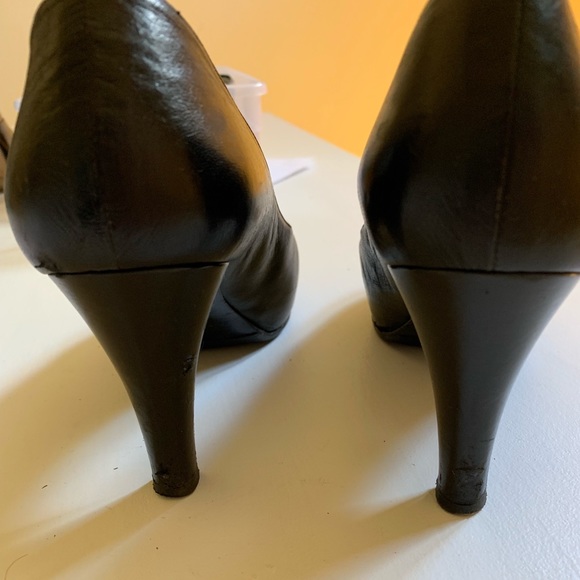 Chanel Black Leather Peeptoe - Picture 3 of 7